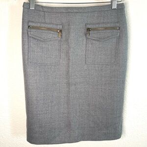 J. Crew Gray Pencil Skirt with Zipper Accents